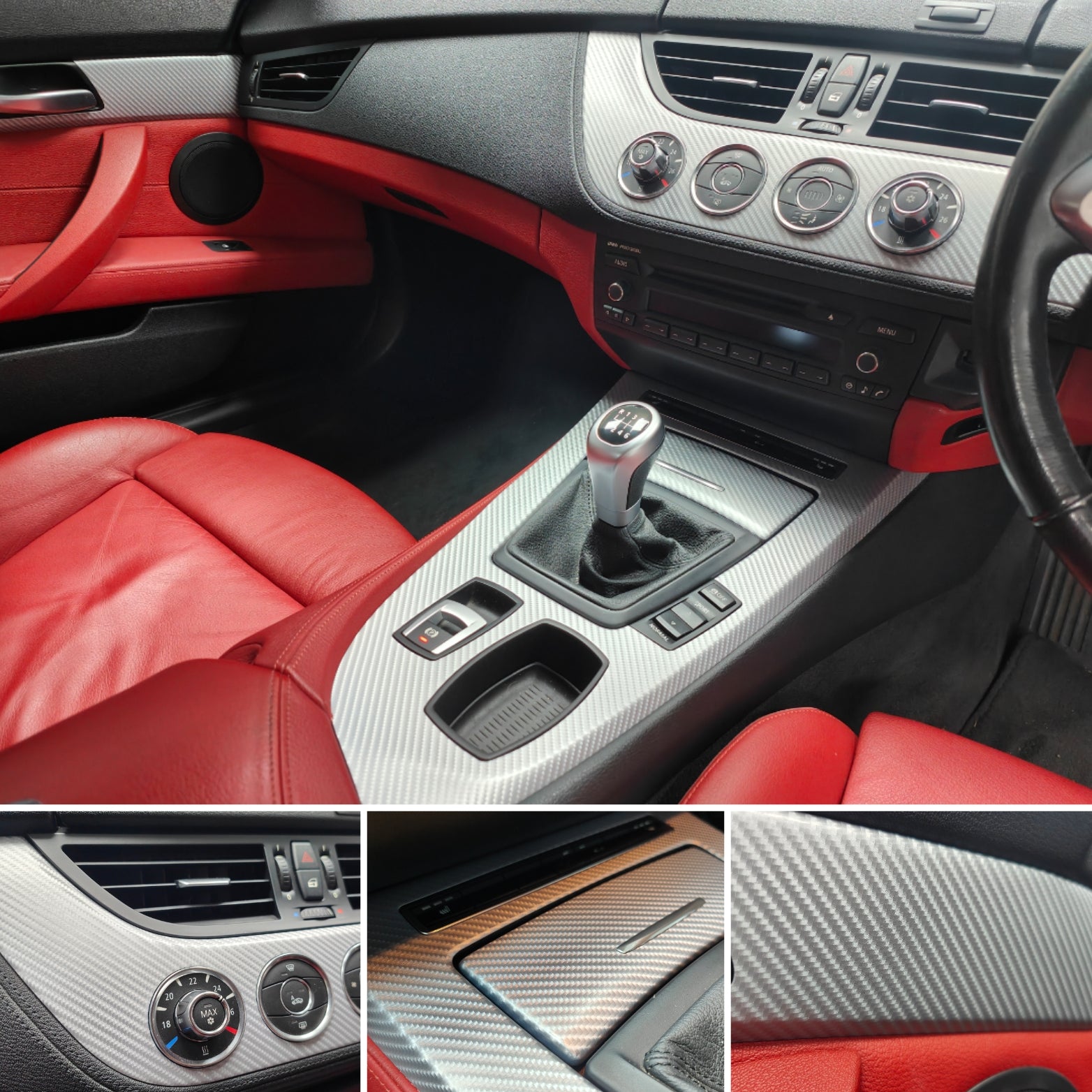 BMW Z4 E89 INTERIOR WRAPPING SERVICE - SILVER 4D CARBON